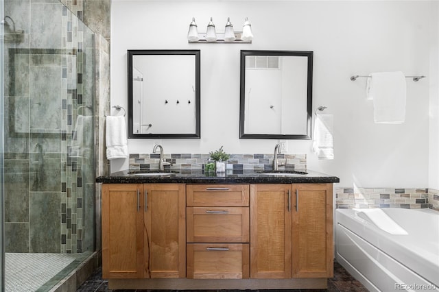 1260 S Emerson St, Denver, CO 80210 - bathroom with a shower stall, double vanity, and a bath