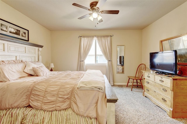 9046 Sandpiper Dr, Frederick, CO 80504 - bedroom featuring light carpet, a ceiling fan, and baseboards