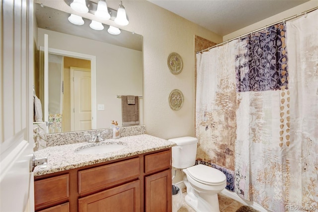 9046 Sandpiper Dr, Frederick, CO 80504 - bathroom featuring vanity, toilet, and a shower with curtain