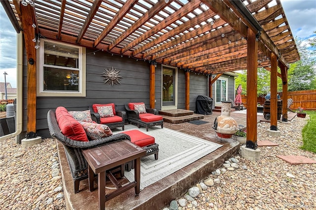 13642 Wrangler Way, Mead, CO 80542 - view of patio with a pergola, area for grilling, and an outdoor hangout area