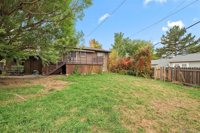 3010 Fireweed Dr, Colorado Springs, CO 80918 - view of yard featuring a wooden deck and stairway
