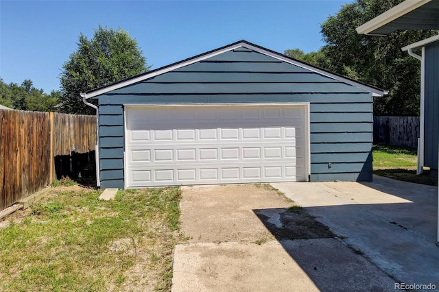 view of garage