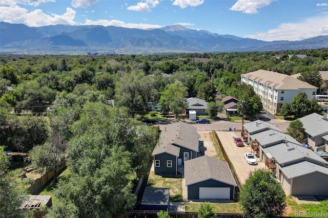 bird's eye view featuring a mountain view