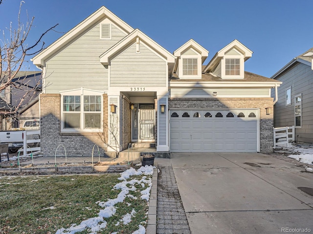 view of front of house with a garage