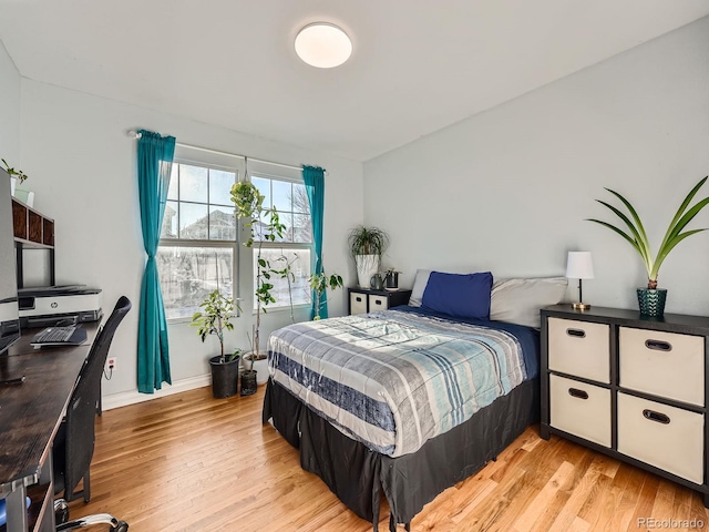 bedroom featuring light hardwood / wood-style floors