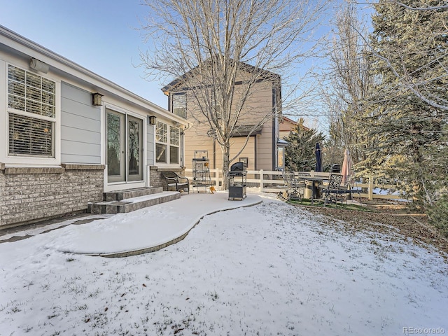 view of snowy yard