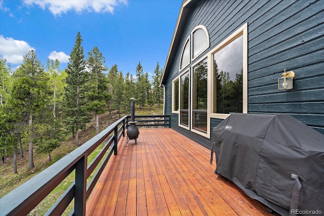 11222 Conifer Mountain Rd, Conifer, CO 80433 - wooden deck with area for grilling