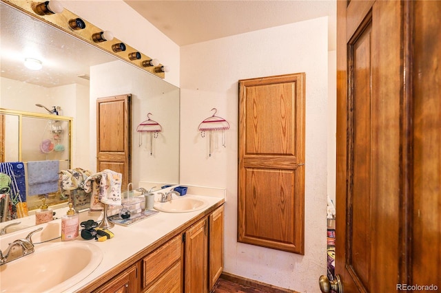 5185 E Weaver Dr, Centennial, CO 80121 - full bath featuring double vanity and a stall shower