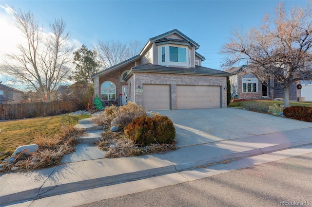 view of front facade featuring a garage