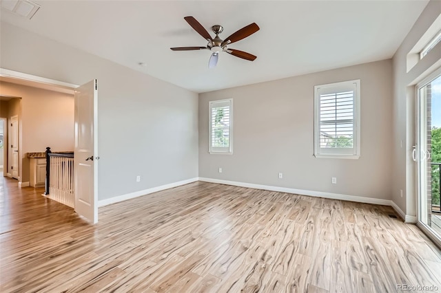 606 E Dry Creek Pl, Littleton, CO 80122 - spare room featuring light wood-style floors and ceiling fan