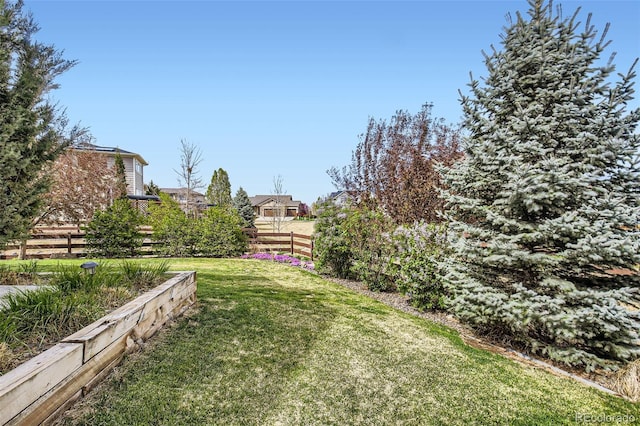 view of yard with fence