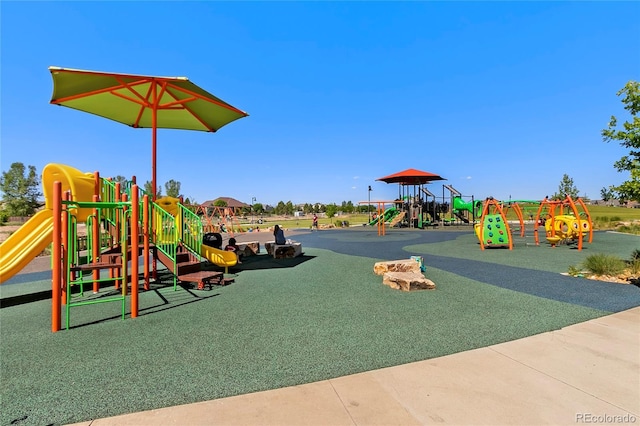 view of community jungle gym