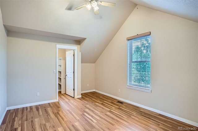 10193 E 29th Ave, Denver, CO 80238 - bonus room with light wood-type flooring, a ceiling fan, and lofted ceiling