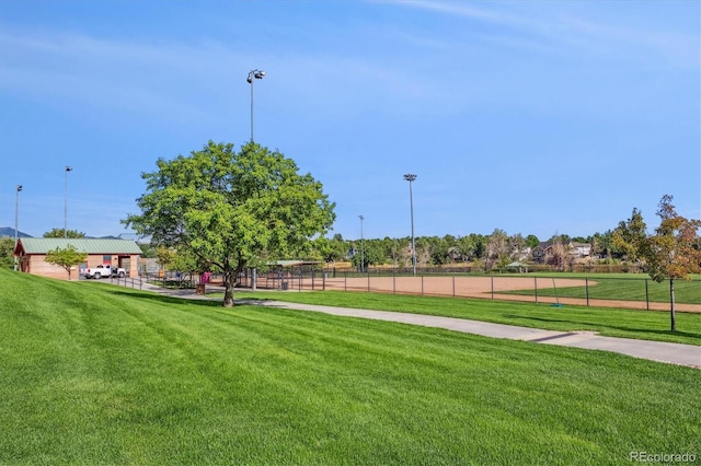 surrounding community featuring a lawn