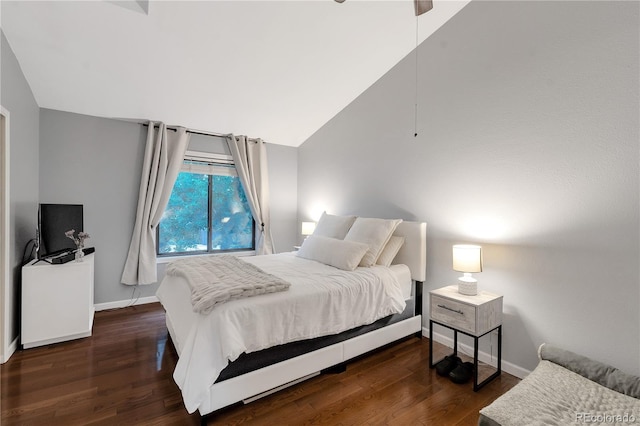 8787 W Cornell Ave Unit 6, Lakewood, CO 80227 - bedroom with wood finished floors, lofted ceiling, and baseboards