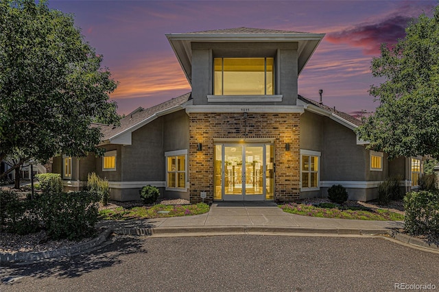 view of front of property with french doors