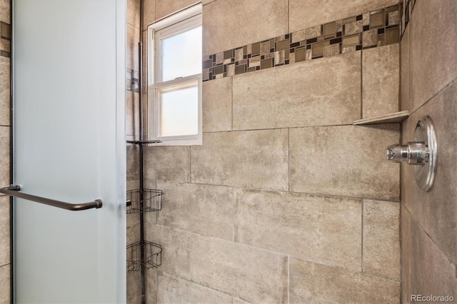 details with tiled shower