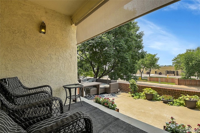 view of patio / terrace featuring an outdoor living space