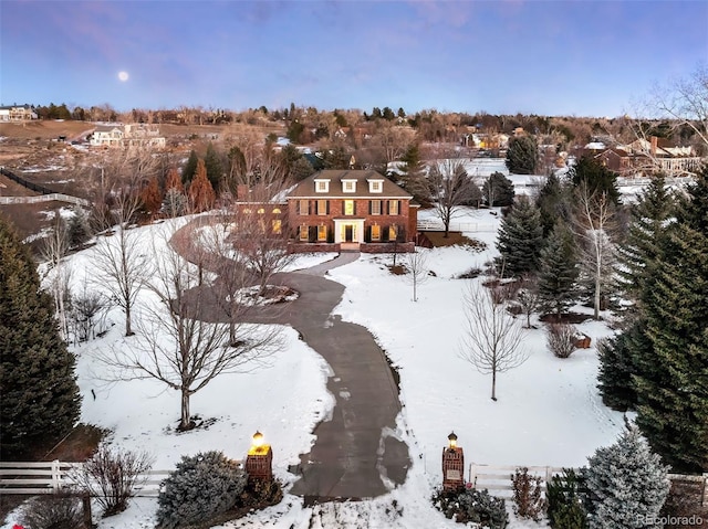 view of snowy aerial view