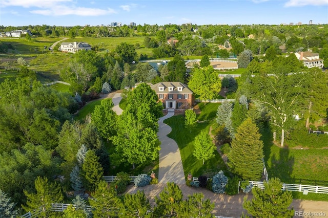 5700 S Steele St, Greenwood Village, CO 80121 - aerial view of property and surrounding area with a tree filled landscape
