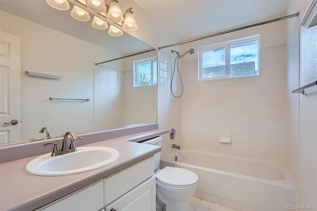 5130 S Wenatchee St, Aurora, CO 80015 - bathroom featuring vanity, shower / tub combination, and toilet