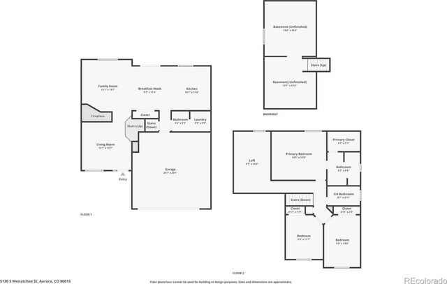 5130 S Wenatchee St, Aurora, CO 80015 - floor plan / room layout