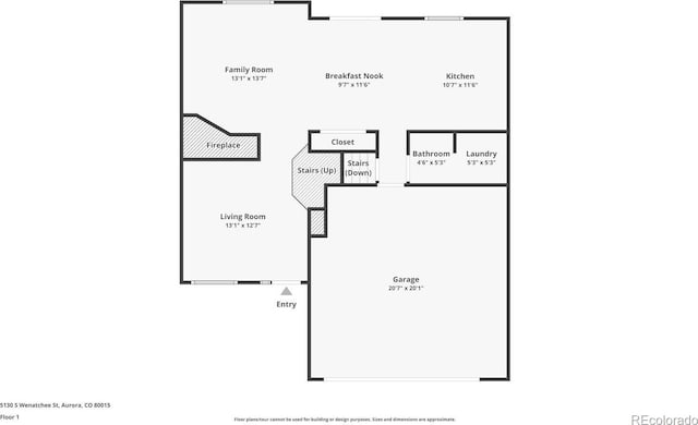 5130 S Wenatchee St, Aurora, CO 80015 - property floor plan