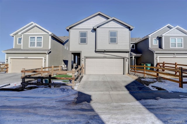 view of front facade with a garage