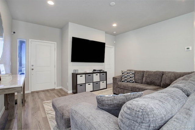 living room featuring light hardwood / wood-style floors