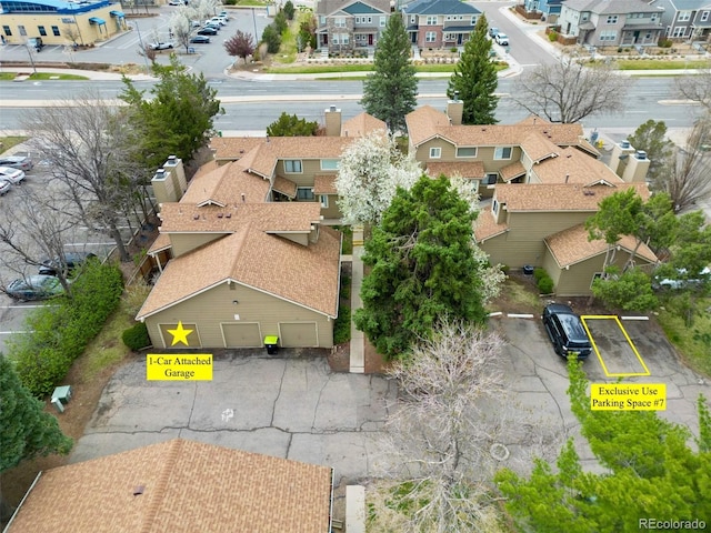 1080 S Yampa St, Aurora, CO 80017 - aerial perspective of suburban area with property parcel outlined