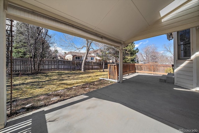 view of patio with a fenced backyard