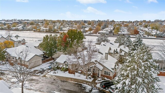 2951 S Walden Ct, Aurora, CO 80013 - snowy aerial view featuring a residential view