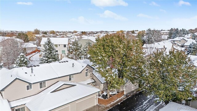 2951 S Walden Ct, Aurora, CO 80013 - snowy aerial view with a residential view