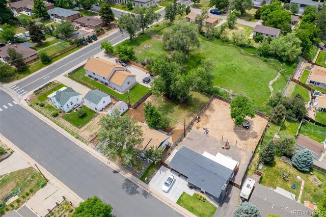 5573 S Huron St, Littleton, CO 80120 - aerial view of property and surrounding area featuring nearby suburban area