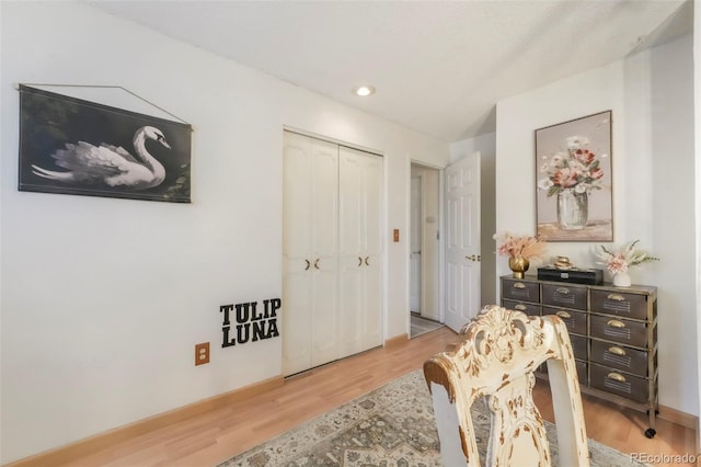 8280 Everett Way, Arvada, CO 80005 - bedroom featuring light wood-style flooring, recessed lighting, and a closet