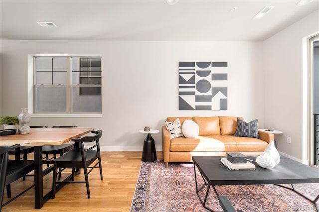 living room featuring hardwood / wood-style floors