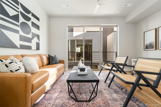 living room featuring hardwood / wood-style floors