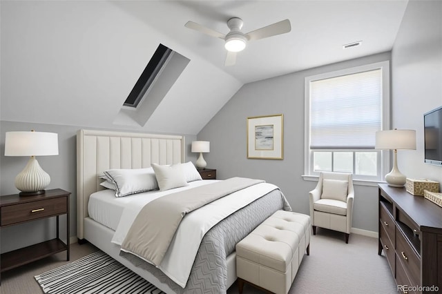 8721 E 23rd Ave, Denver, CO 80238 - carpeted bedroom with lofted ceiling and a ceiling fan