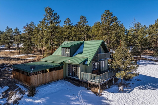 chalet / cabin with metal roof