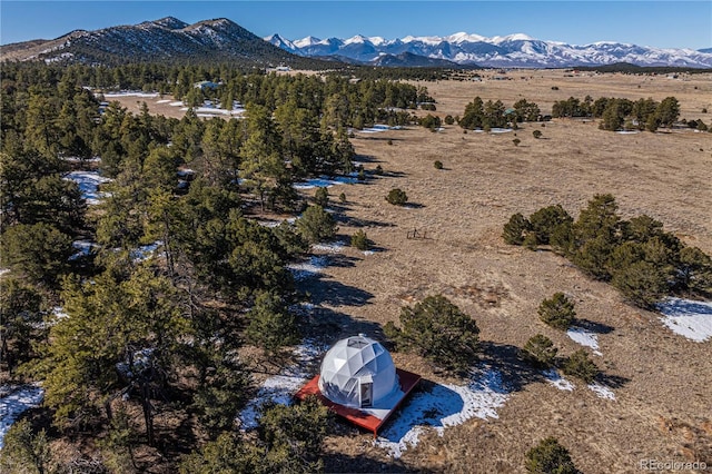 drone / aerial view with a mountain view