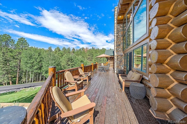 view of wooden terrace