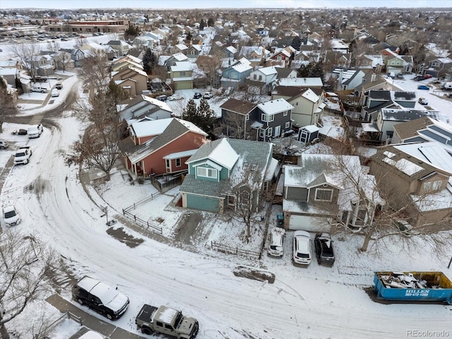 view of snowy aerial view