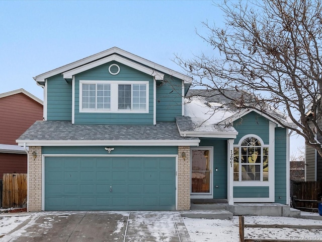 front facade featuring a garage