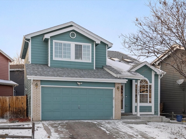 front facade featuring a garage