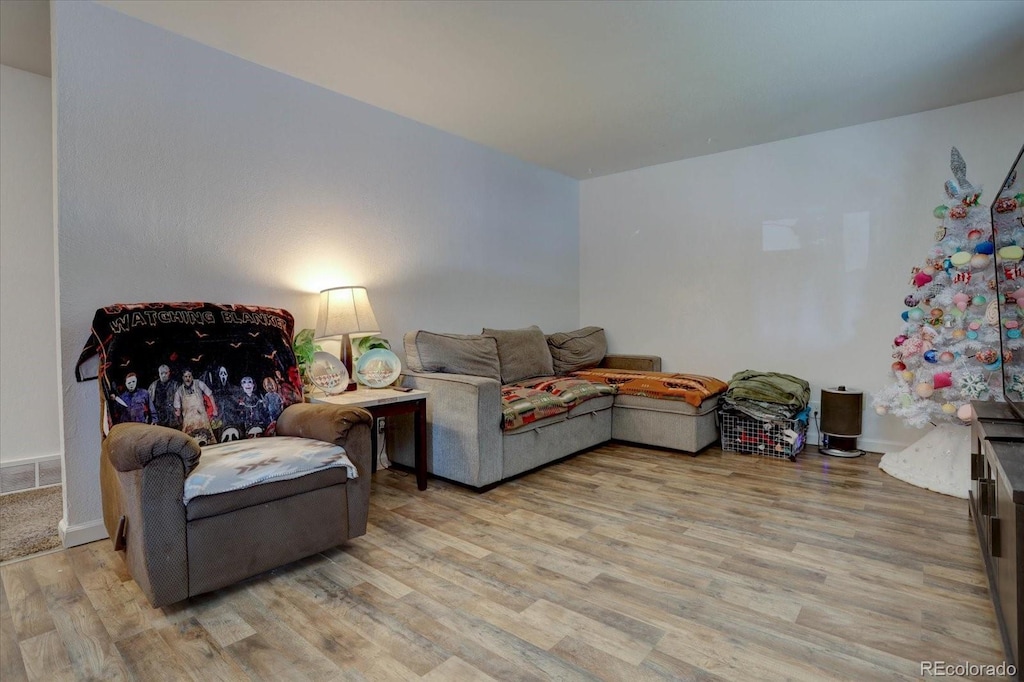 living room featuring light hardwood / wood-style floors