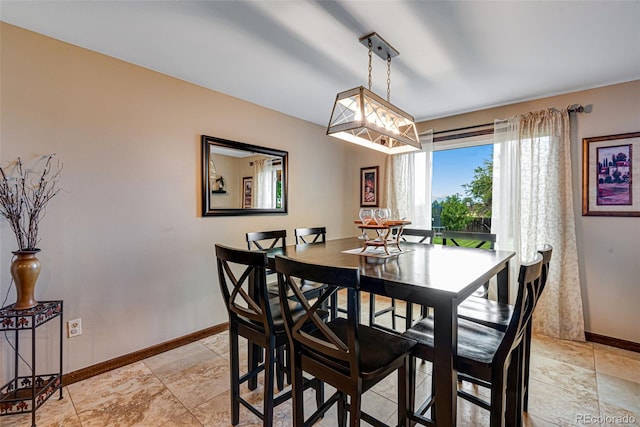 view of dining room