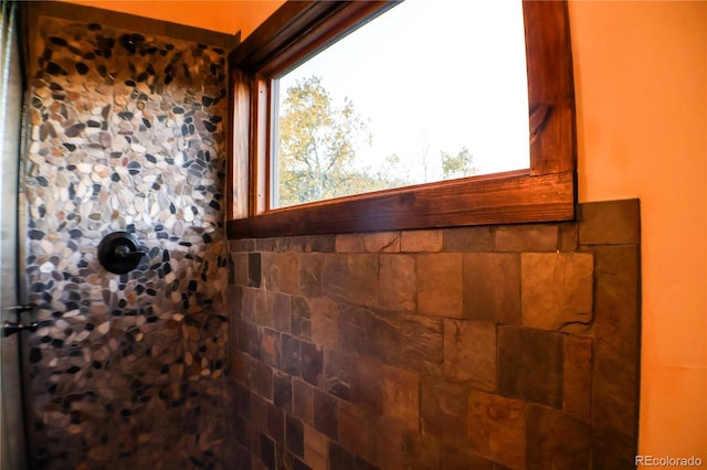 bathroom featuring a shower