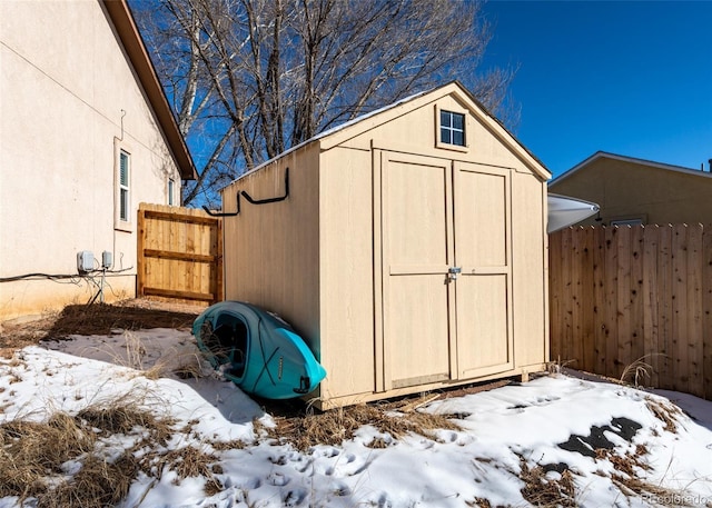 view of snow covered structure