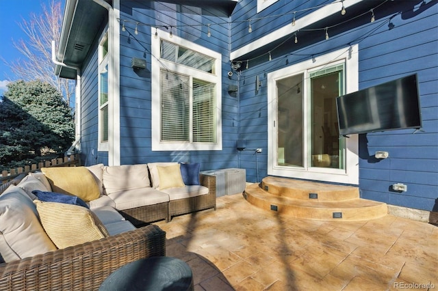 view of patio with an outdoor hangout area