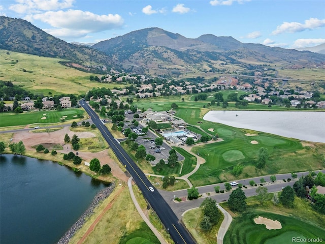 15876 Double Eagle Dr, Morrison, CO 80465 - aerial overview of property's location with a water and mountain view and a golf club